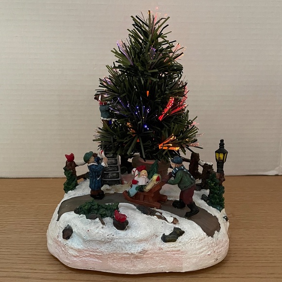 Winter Valley Christmas Holiday Scene Fiber Optic Playground Village *SEE VIDEO* - Picture 2 of 12